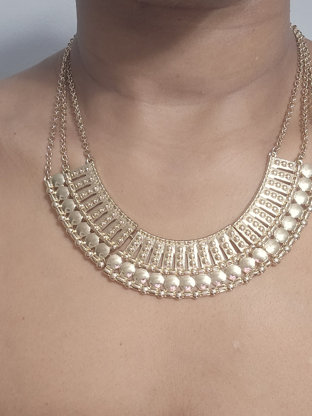 Gold Statement Bib Necklace - Women Jewelry
